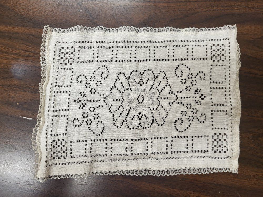 Vintage Hankerchif/Doily cream colored lace like