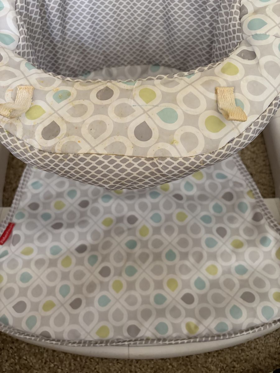 Fisher-Price Sit-Me-Up Floor Seat Baby Support Chair, Gray/Blue/Green Pattern