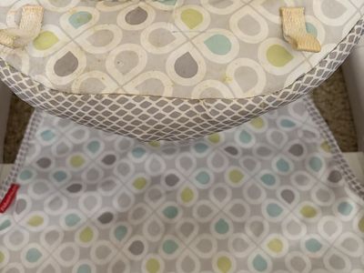 Fisher-Price Sit-Me-Up Floor Seat Baby Support Chair, Gray/Blue/Green Pattern