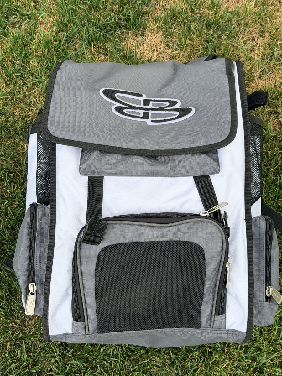 Boombah Superpack Bat Pack Baseball Softball Backpack - White/Gray, Used