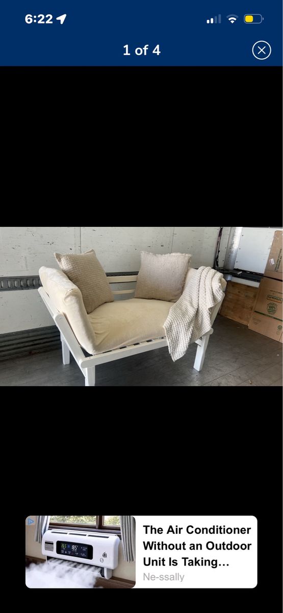 Versatile Cream Daybed/Bench - Converts to Chaise Lounge cushion has some spots on it but it has a new cover
