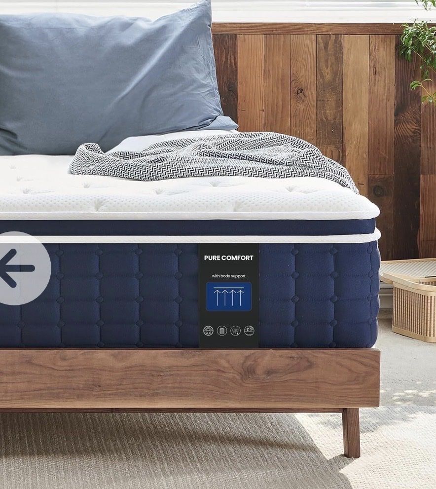 New! Twin 12in Hybrid Mattress with CertiPUR foam