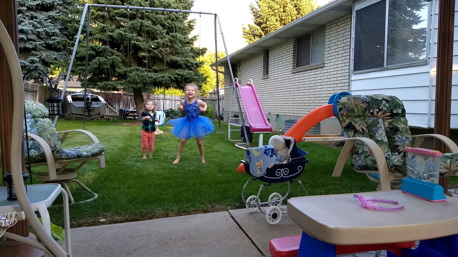 Not a toy. Industrial, old school school, playground style swing set with 3 swings & infant chair