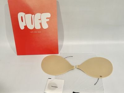 New Puff Body Sticky Bra Strapless Push Up Adhesive A Cup Beige