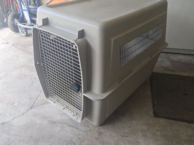 Extra Large Pet Kennel/Crate - Tan, Heavy-Duty Plastic, 36"x48"x30"
