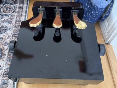 Universal Piano Pedal Extender for Children - Black with 3 Gold Pedals