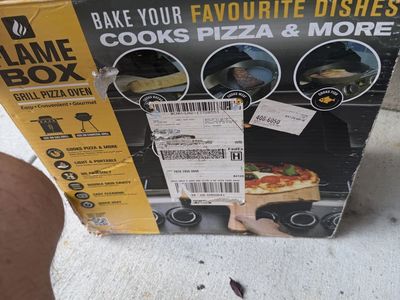 Flame Box Grill Pizza Oven - Bake Pizza & More, Portable, New in Damaged Box