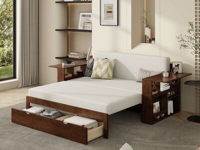 Espresso Full Size Daybed with Removable Desk