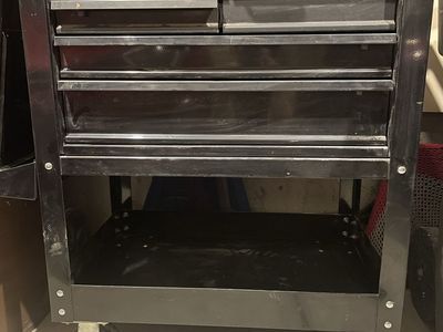 US General Black Rolling Tool Cart with Drawers and Bottom Shelf