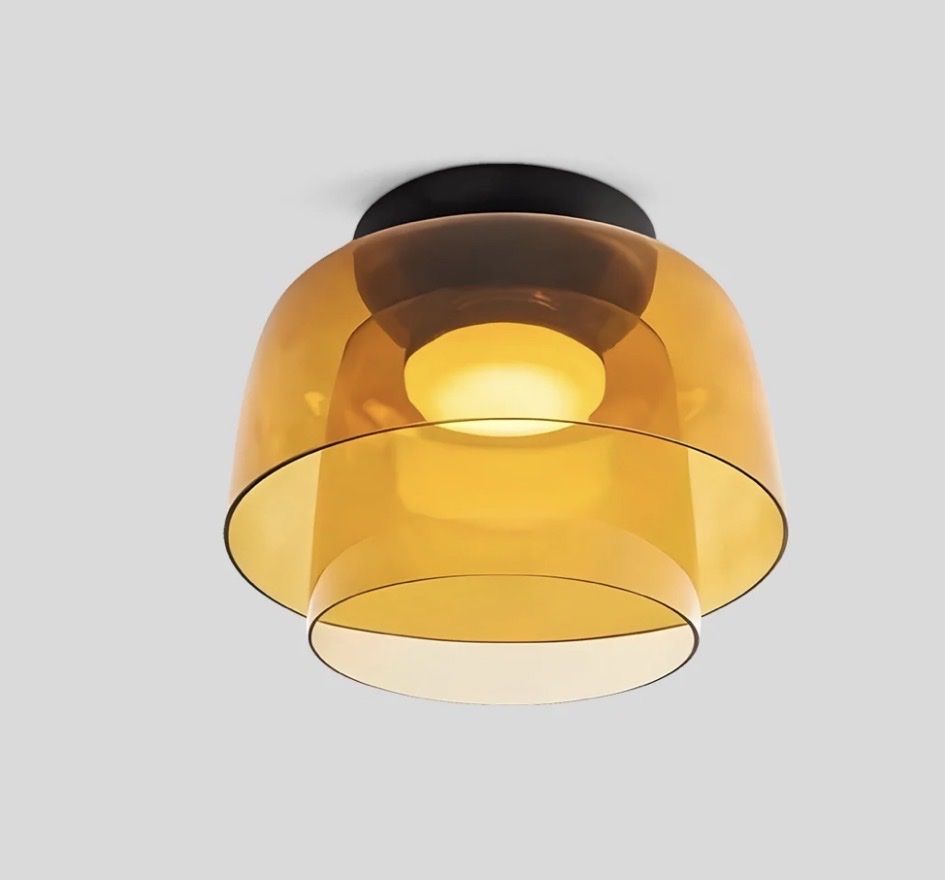 New- Beautiful Orange Glass Layered Ceiling Light