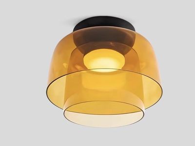 New- Beautiful Orange Glass Layered Ceiling Light
