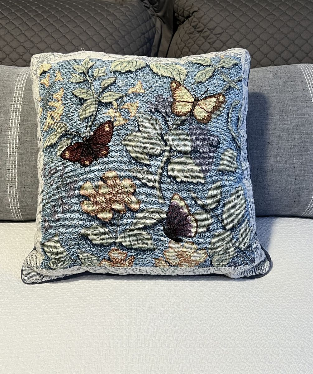Blue Butterflies Throw Pillow