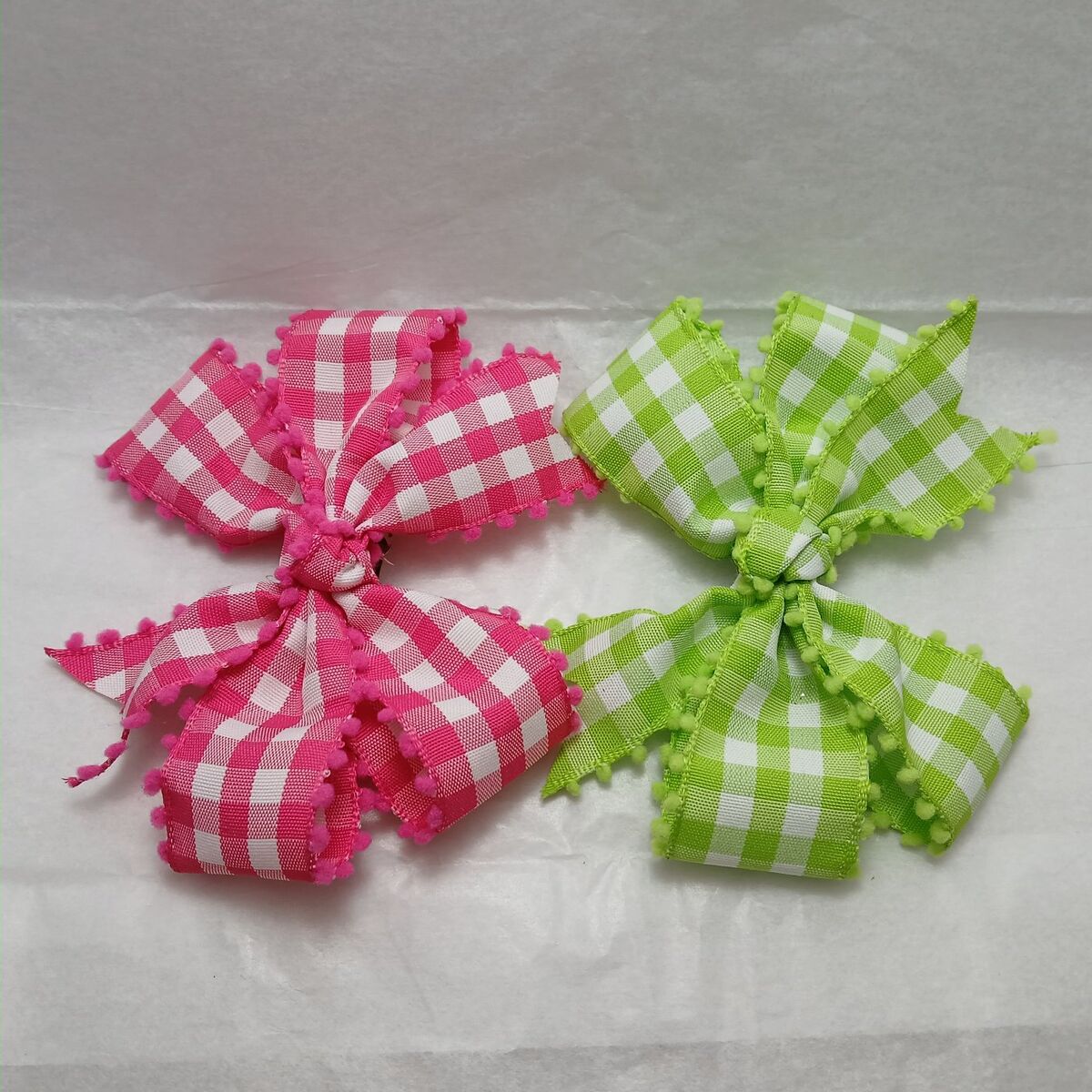 Gingham Hair Bows, Multiple Colors