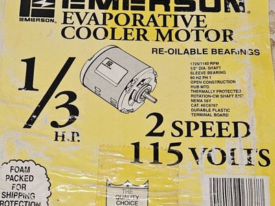 New Swamp Cooler Motor 1/3 HP, 2 Speed 115V