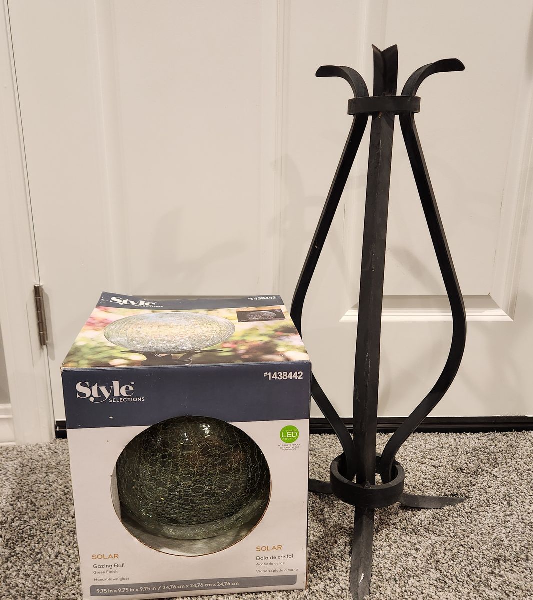 Yard Decor - lighted globe  & stand