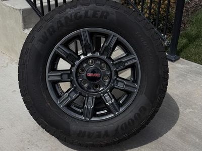 GMC Sierra 1500 AT4x Rims and Tires 275/65R18 Goodyear Wrangler Territory