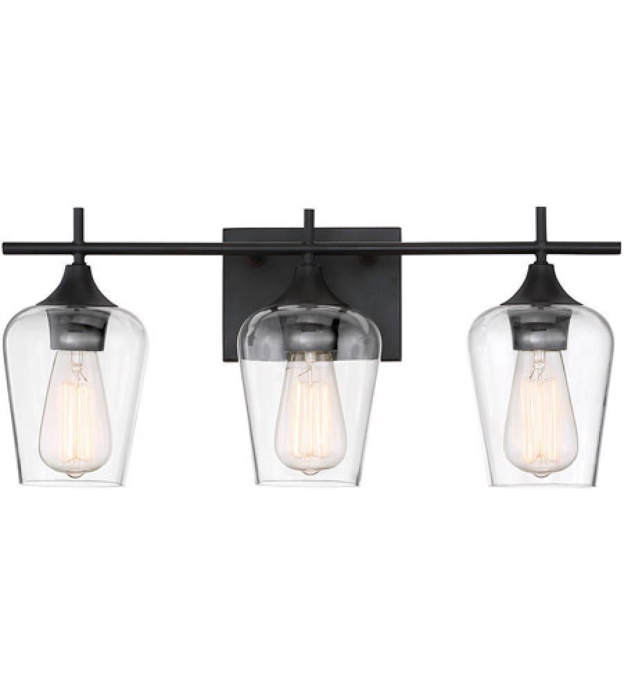 Transitional/ Modern Traditional 3 Light Bathroom Vanity in Brass Finish