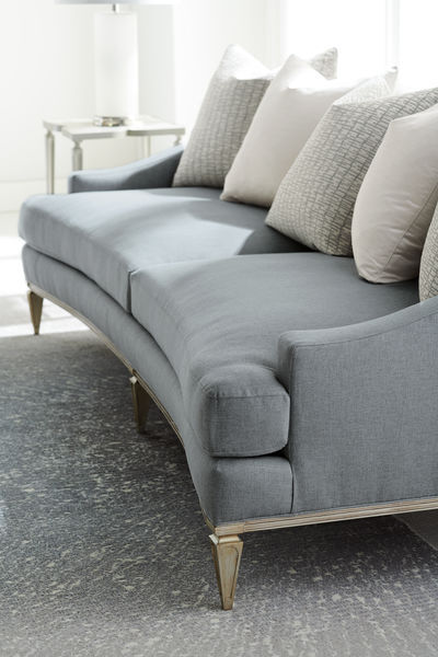 Sofa Grey herringbone fabric 5 feather pillows