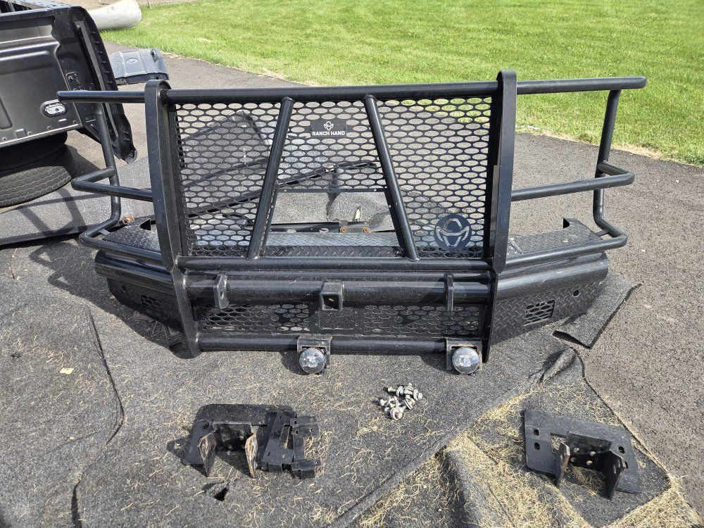 Ranch Hand Heavy Duty Truck Front Bumper Replacement Grille Guard with Receiver Hitch
