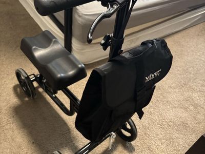 Vive Mobility Knee Walker Scooter with Basket - Black, Adjustable Height
