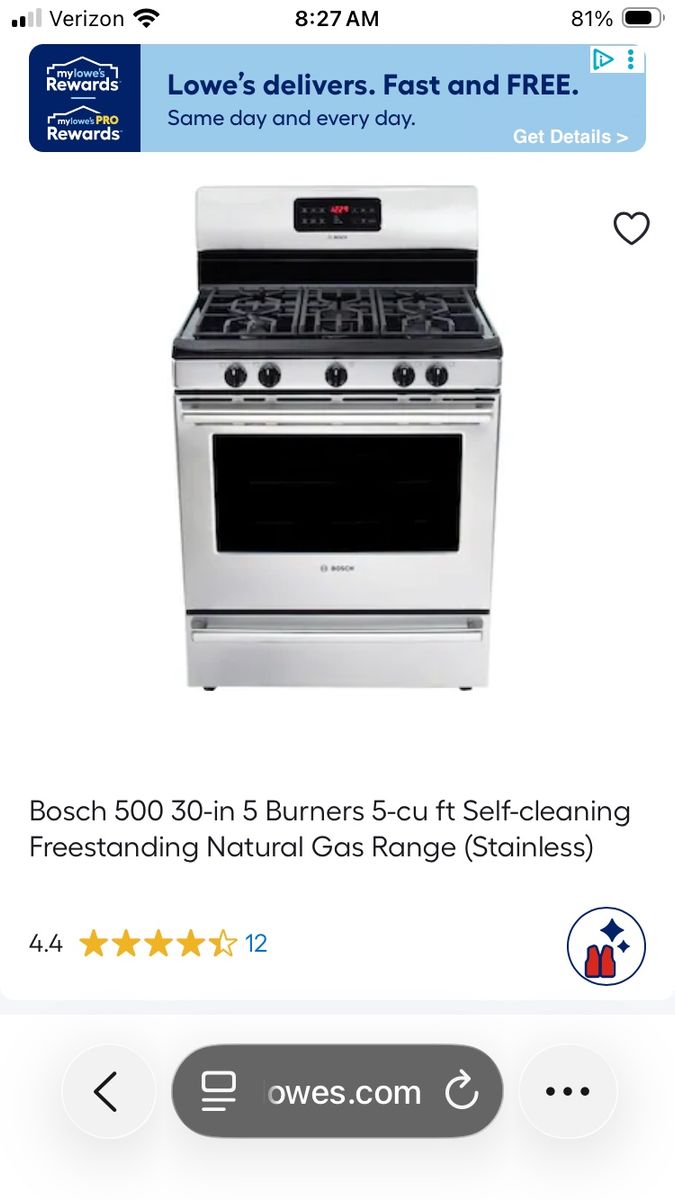 Bosch Gas Range