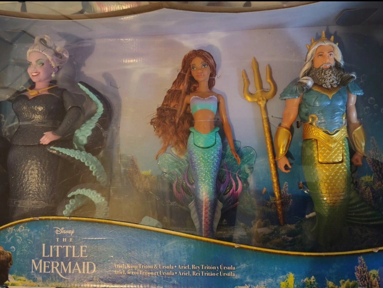 scuffed box Little mermaid live action 3 figures set