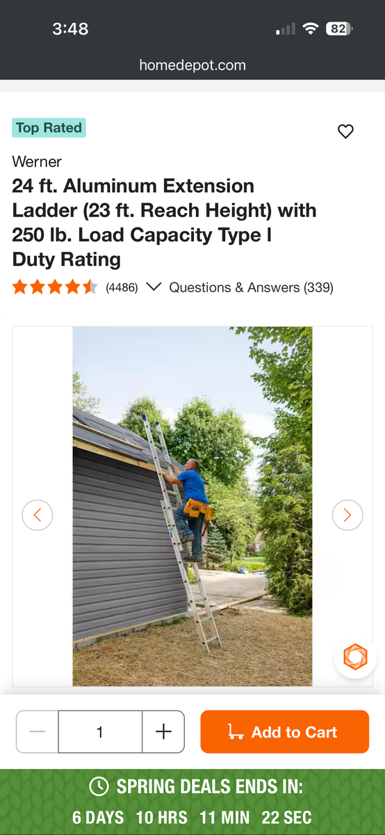 Werner 24 Foot Extension Ladder