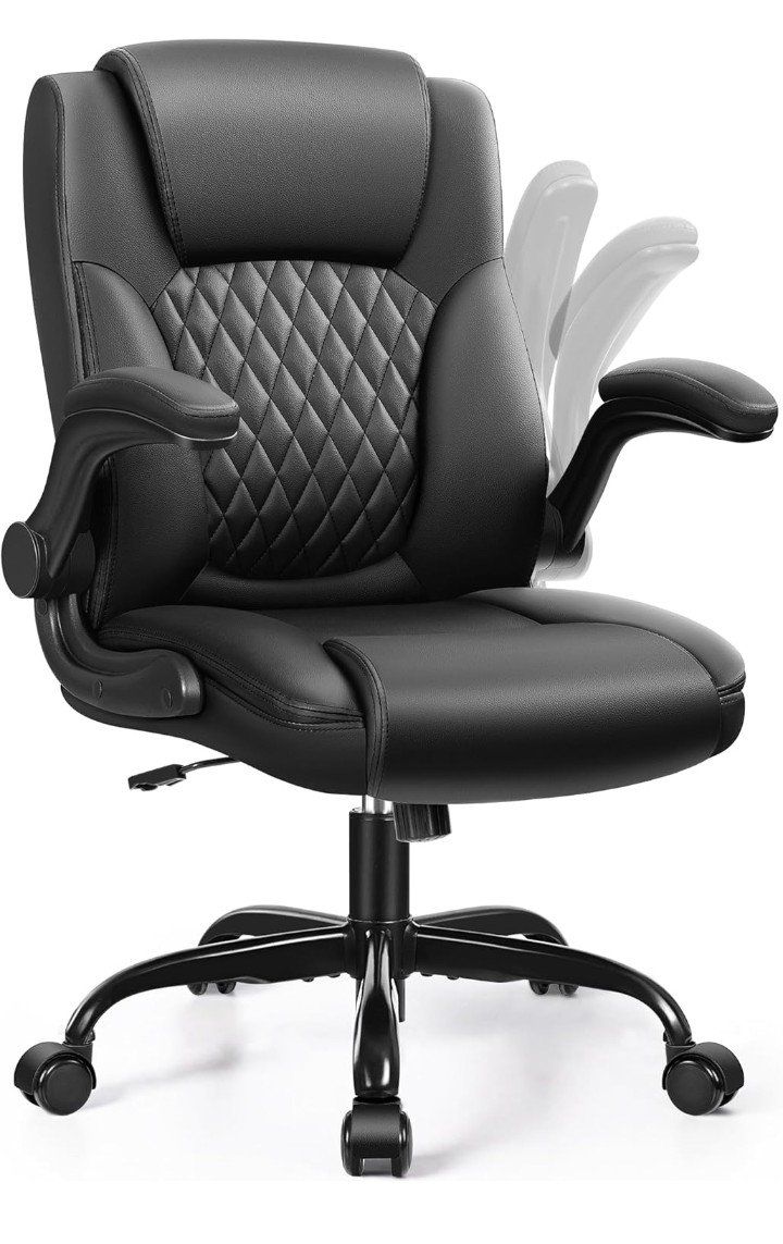 Leather Office Chair, PU Home Computer Desk Chairs