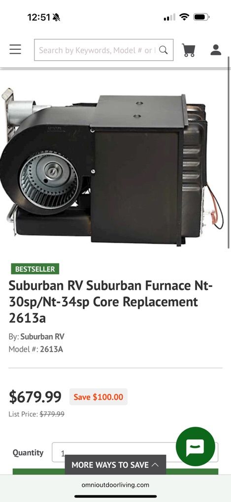 Suburban NT-30SP Electronic Ignition Furnace