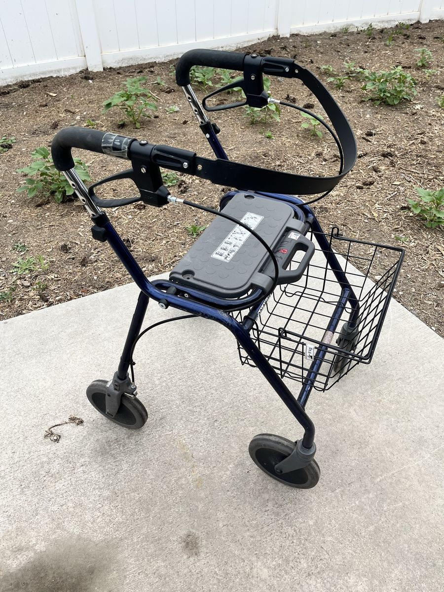 Dolomite Legacy Blue Mobility Walker Rollator with Seat & Basket
