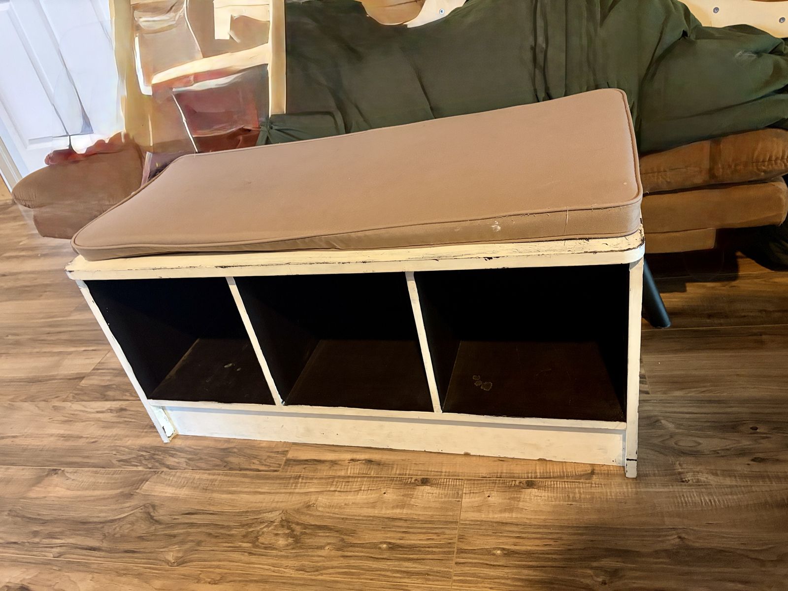 Bench with cubbies
