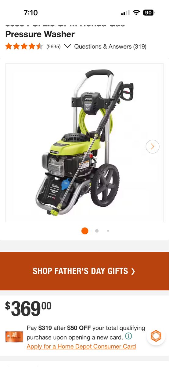 300p psi 2.3 GPM Honda Gas pressure washer (not starting)