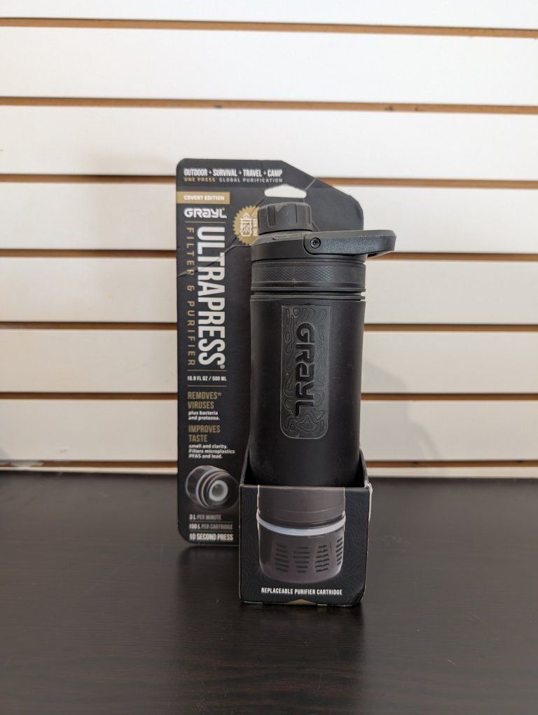 GRAYL UltraPress Water Filter & Purifier Bottle 16.9 oz - Covert Black