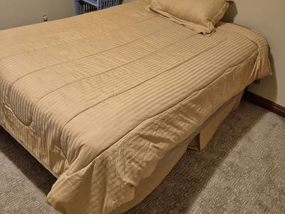Twin Bed, Frame, and Bedding