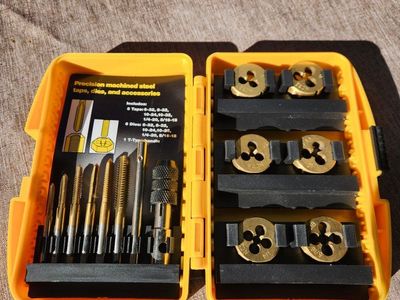 Precision Machined Steel Tap and Die Set with T-Type Handle