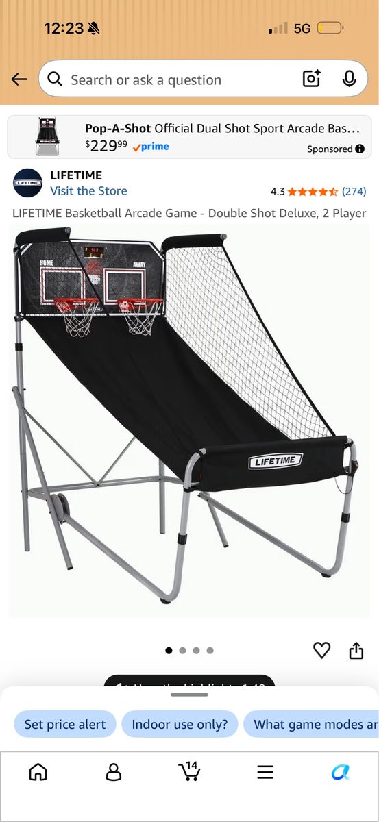 Lifetime Double Shot Deluxe 2-Player Basketball Arcade Game - Excellent Condition