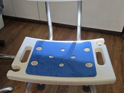 Adjustable Shower Chair with Backrest & Non-Slip Mat - Medical Bath Bench