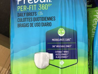 Prevail PER-FIT 360 Daily Briefs, Size 1 (26-48 in), Maximum Plus Absorbency, 20 Count Packs