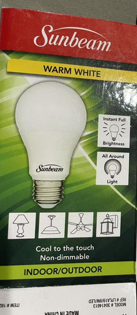 6 Sunbeam LED Warm White 9W Light Bulb Replace 60W