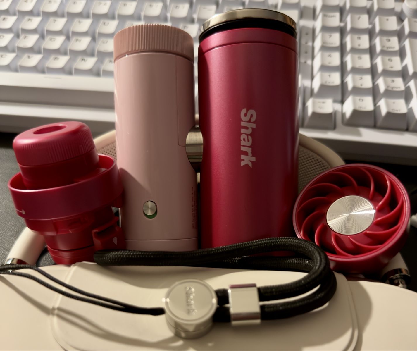 Shark Chillpill 3-in-1 Personal Cooling System, High-Speed Fan, Mist & InstaChill, dragon fruit