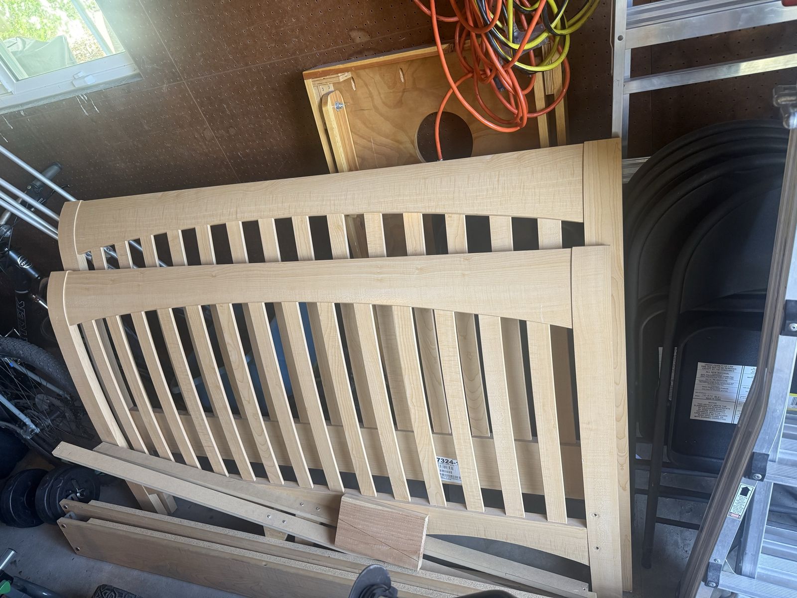 Queen wood bed frame