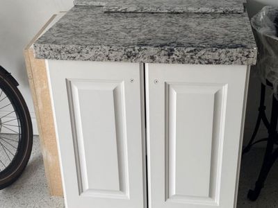 White Base Cabinet with Granite Countertop 30" x 24" x 36"