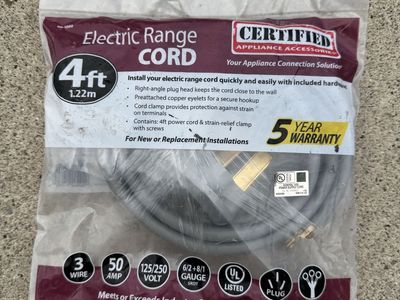 New electric range cord 4 Ft