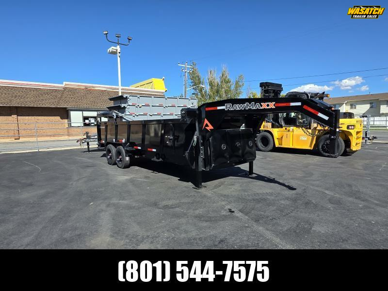 2026 RawMaxx 7X20 Gooseneck LTX with 36" Side 20K Dump Trailer