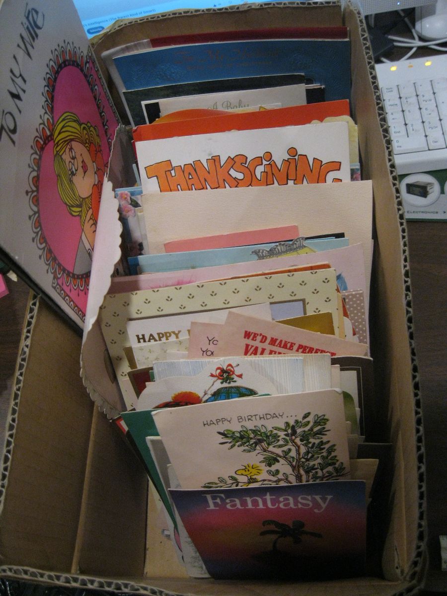 Box Full Of Vintage Greeting Cards