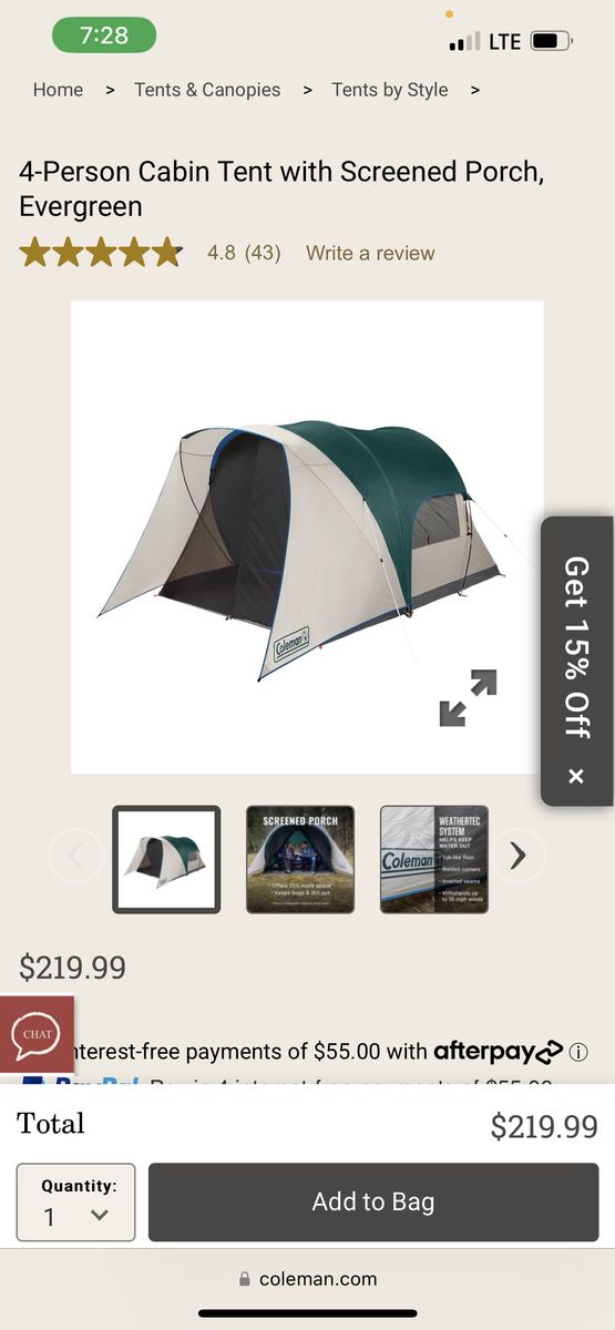Coleman Tent