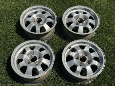 Vintage Porsche OEM Aluminum Wheels, 14x6, 4x108. Amazing Condition!