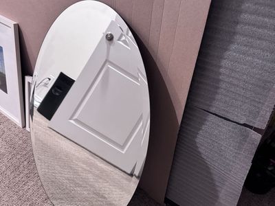 Frameless Oval Beveled Edge Bathroom Vanity Mirror