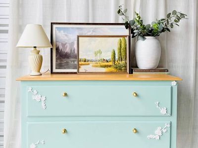Vintage Solid Wood Drexel 2 Drawer Buffet Console Dresser | Vintage Drexel Buffet | Vintage Buffet