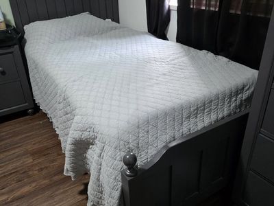 Twin Grey Wood Bed Frame